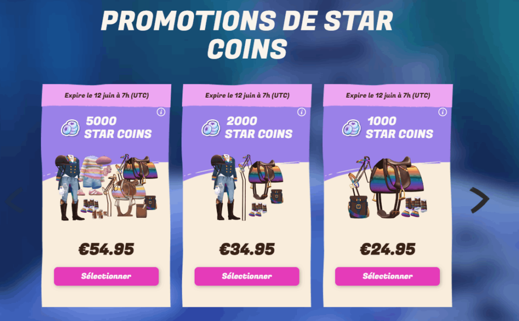 Star Stable Online propose des forfaits différents pour obtenir sa monnaie virtuelle payante.